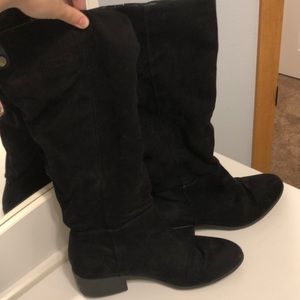 Suede Black Boots